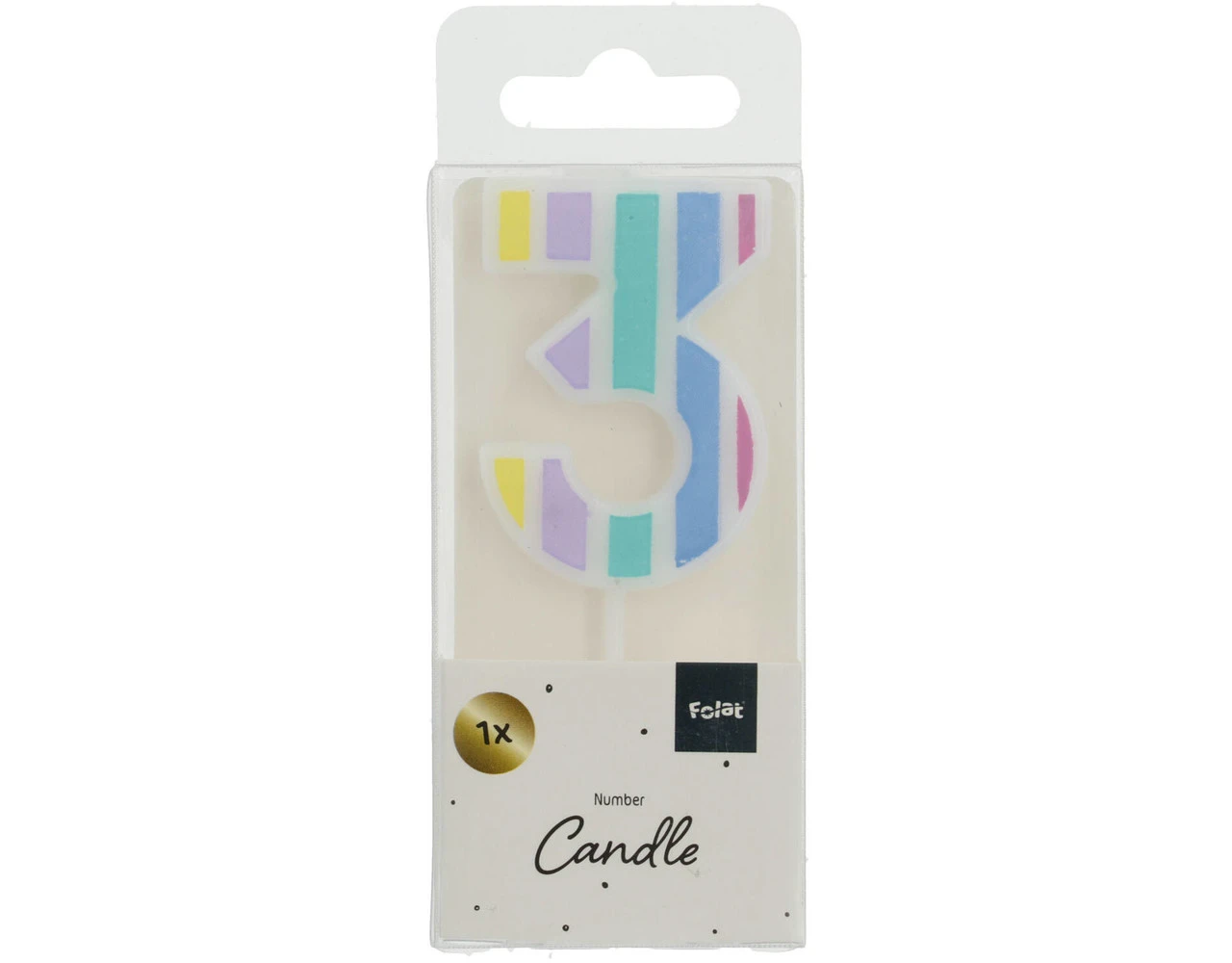 Kaars 3 Jaar Pastel 5cm 2 Kaars 3 Jaar Pastel 5cm - Afbeelding 2