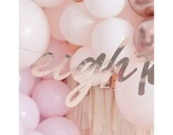 Letter Banner Mix It Up Eighteen Rose Gold Paper Length 170 Cm -Feestspullen Winkel letter banner mix it up eighteen rose gold paper l 2