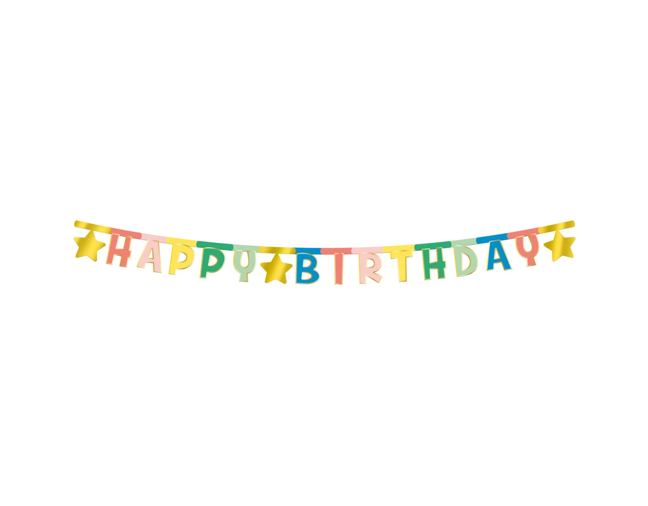 Letter Slinger Happy Birthday Ster 1,6m 2 Letter Slinger Happy Birthday Ster 1,6m - Afbeelding 2