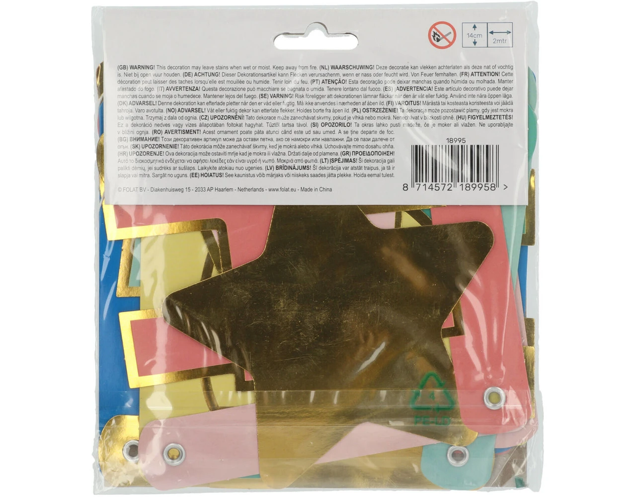 Letter Slinger Happy Birthday Ster 1,6m 4 Letter Slinger Happy Birthday Ster 1,6m - Afbeelding 4