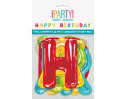 Letterslinger Happy Birthday Ballonnen Papier 2,74m -Feestspullen Winkel letterslinger happy birthday ballonnen papier 274m 3