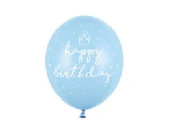 Lichtblauwe Ballonnen Happy Birthday 30cm 6st