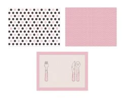 Placemats Roze Zwart 40cm 6st