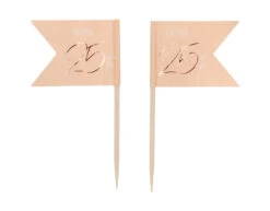 Prikkers 25 Jaar Rose Goud 6,5cm 36st