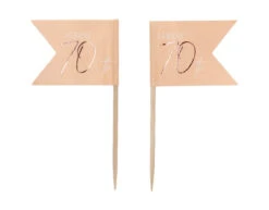 Prikkers 70 Jaar Rose Goud 6,5cm 36st