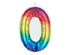 Regenboog 0 Jaar Stickers Folieballon 20cm