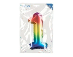 Regenboog 1 Jaar Stickers Folieballon 20cm -Feestspullen Winkel regenboog 1 jaar stickers folieballon 20cm 2