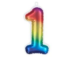 Regenboog 1 Jaar Stickers Folieballon 20cm