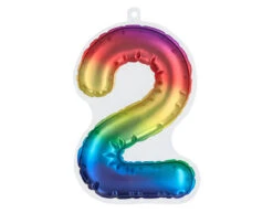 Regenboog 2 Jaar Stickers Folieballon 20cm