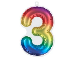 Regenboog 3 Jaar Stickers Folieballon 20cm