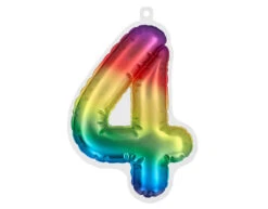 Regenboog 4 Jaar Stickers Folieballon 20cm