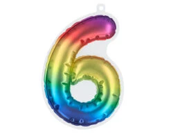 Regenboog 6 Jaar Stickers Folieballon 20cm