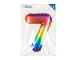 Regenboog 7 Jaar Stickers Folieballon 20cm -Feestspullen Winkel regenboog 7 jaar stickers folieballon 20cm 2