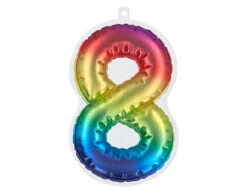 Regenboog 8 Jaar Stickers Folieballon 20cm