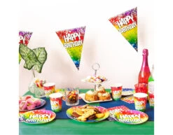 Regenboog Happy Birthday Slinger 6m -Feestspullen Winkel regenboog happy birthday slinger 6m 2