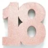 Rose Goud Tafeldecoratie Cijfer 18 Glitter 20,5cm