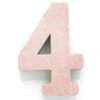 Rose Goud Tafeldecoratie Cijfer 4 Glitter 20,5cm