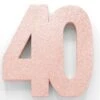 Rose Goud Tafeldecoratie Cijfer 40 Glitter 20,5cm