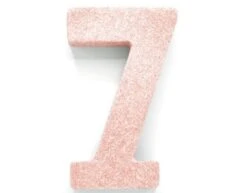 Rose Goud Tafeldecoratie Cijfer 7 Glitter 20,5cm