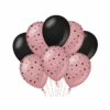 Rose Goud Zwarte Ballonnen 30cm 6st