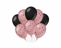 Rose Goud Zwarte Ballonnen 30cm 6st