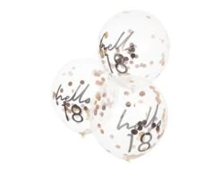 Rose Gouden Confetti Ballonnen 18 Jaar 30cm 5st