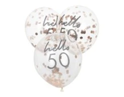 Rose Gouden Confetti Ballonnen 50 Jaar 30cm 5st