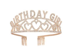 Rose Gouden Haarband Birthday Girl Metaal