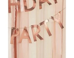 Rose Gouden Happy Birthday Slinger Zelf Maken Set 4m -Feestspullen Winkel rose gouden happy birthday slinger zelf maken set 2