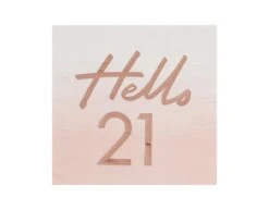 Rose Gouden Servetten 21 Jaar 16,5cm 16st