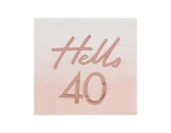 Rose Gouden Servetten 40 Jaar 16,5cm 16st