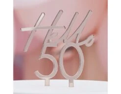 Rose Gouden Taarttopper 50 Jaar 10cm -Feestspullen Winkel rose gouden taarttopper 50 jaar 10cm 2