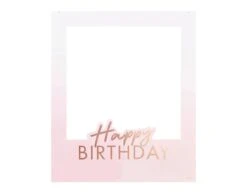 Roze Happy Birthday Photobooth Frame Zelf Maken Set