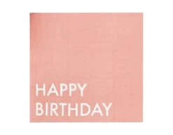 Roze Happy Birthday Servetten 16cm 16st