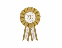 Rozet 70 Jaar Goud Wit 14cm