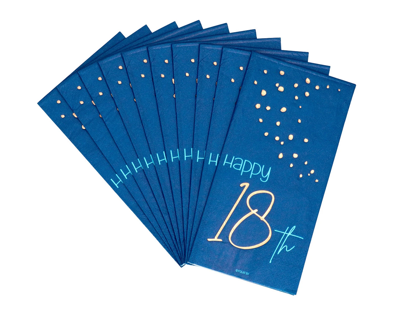Servetten 18 Jaar Blauw 33cm 10st 5 Servetten 18 Jaar Blauw 33cm 10st - Afbeelding 5