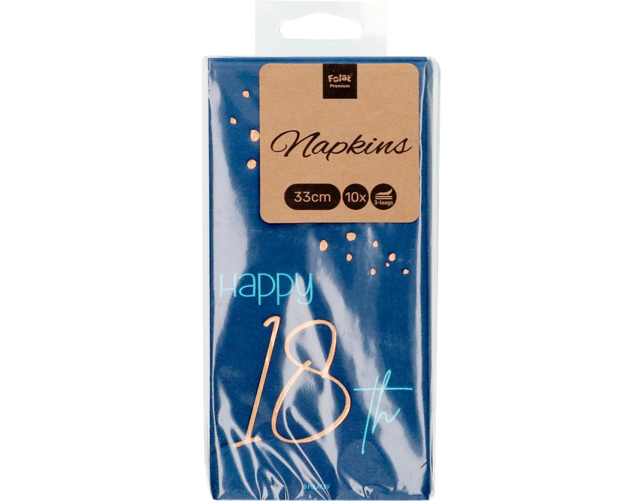 Servetten 18 Jaar Blauw 33cm 10st 6 Servetten 18 Jaar Blauw 33cm 10st - Afbeelding 6