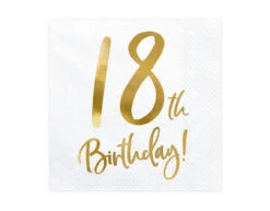 Servetten 18 Jaar Wit 33cm 20st