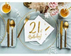 Servetten 21 Jaar Wit 33cm 20st -Feestspullen Winkel servetten 21 jaar wit 33cm 20st 2