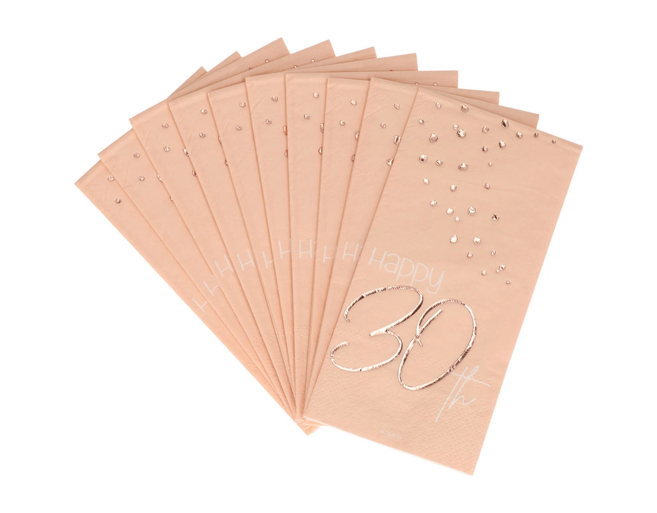 Servetten 30 Jaar Rose Goud 33cm 10st 3 Servetten 30 Jaar Rose Goud 33cm 10st - Afbeelding 3