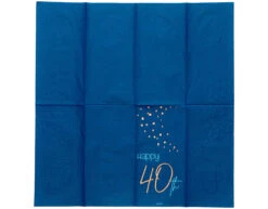 Servetten 40 Jaar Blauw 33cm 10st -Feestspullen Winkel servetten 40 jaar blauw 33cm 10st 3