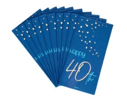 Servetten 40 Jaar Blauw 33cm 10st -Feestspullen Winkel servetten 40 jaar blauw 33cm 10st 4