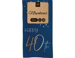 Servetten 40 Jaar Blauw 33cm 10st -Feestspullen Winkel servetten 40 jaar blauw 33cm 10st 5