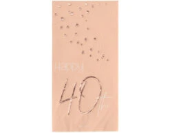 Servetten 40 Jaar Rose Goud 33cm 10st