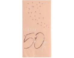 Servetten 50 Jaar Rose Goud 33cm 10st