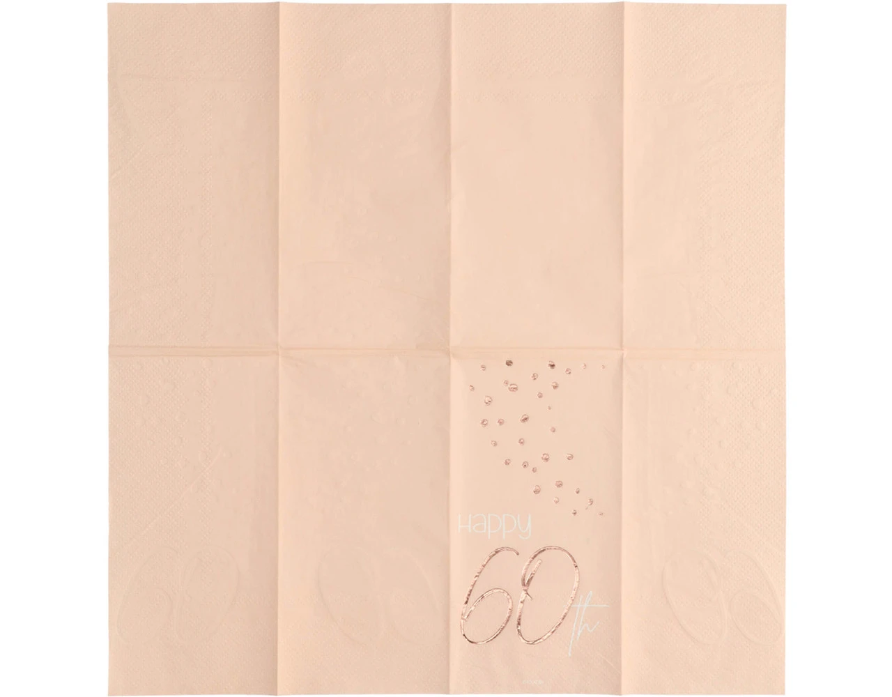 Servetten 60 Jaar Rose Goud 33cm 10st 2 Servetten 60 Jaar Rose Goud 33cm 10st - Afbeelding 2