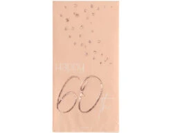 Servetten 60 Jaar Rose Goud 33cm 10st