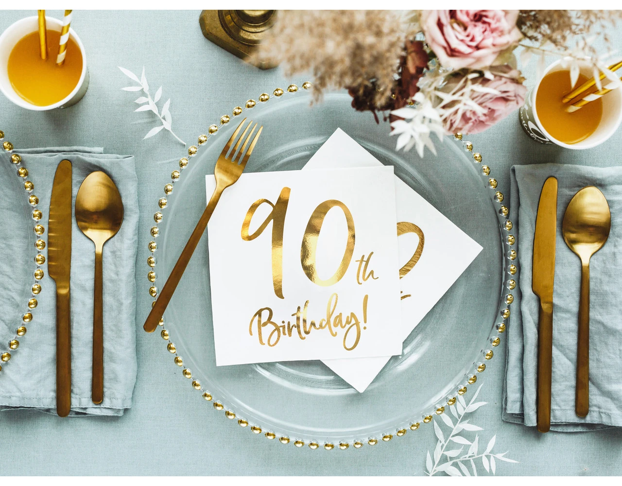 Servetten 90 Jaar Wit 33cm 20st 4 Servetten 90 Jaar Wit 33cm 20st - Afbeelding 4