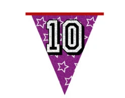 Slingers 10 Jaar Glitter 8m -Feestspullen Winkel slingers 10 jaar glitter 8m 6