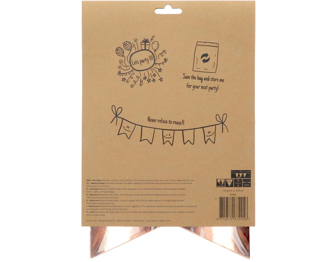 Slingers 25 Jaar Rose Goud 6m 3 Slingers 25 Jaar Rose Goud 6m - Afbeelding 3